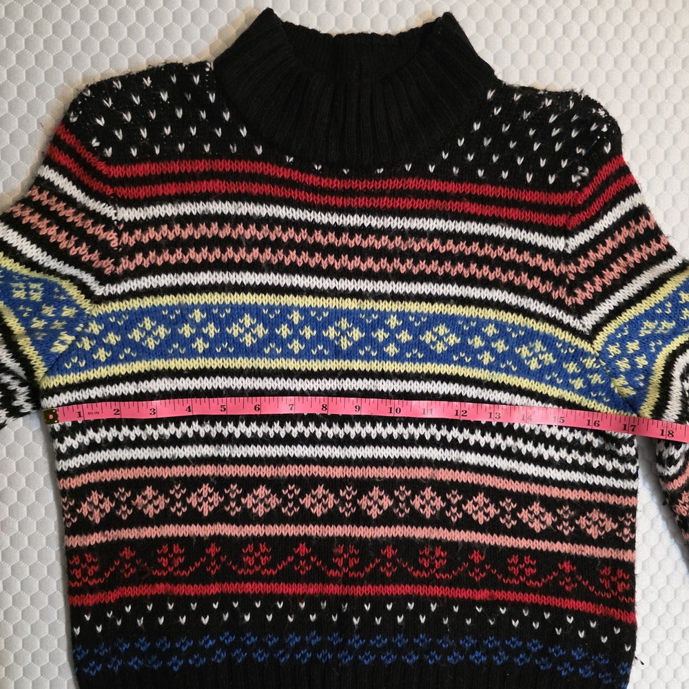 American Eagle Outfitters Black Multicolor Turtleneck Sweater - Picture 3 of 5